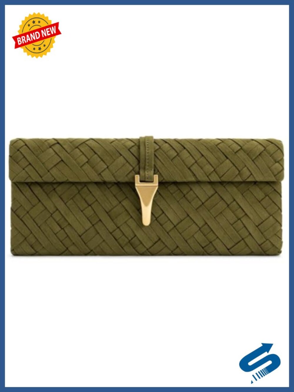 JW PEI Zaria Woven Faux Suede Clutch Shoulder Bag